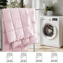 Yun Do White Goose Down Alternative Fiber Hotel Comforter Full Size - Four Seasons Fluffy Hotel Series Duvet, Medium Warmth Comforter For King Bed, 90" X 90", 120" X 120", 128" X 120",Alaskan King Comforter(120*120in) (White/Pink) - Hồng - Xem 3