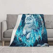 Wolf Dreamnet Snowscape Pattern Flannel Blankets Throws Sofa Towel Soft  Comfortable Throws Blankets Birthday Gifts Family Holiday Daily Couple Party Anniversary Wedding Souvenir Halloween Christmas Graduation Season Thanksgiving Bed Sofa - Multicolor 14 - View 4