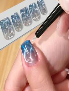 1 pieza Bolígrafo magnético con bola de acero de succión de 11 cm para uñas de ojo de gato, herramienta de arte de uñas, esmalte de uñas de gel magnético, suministros de uñas, herramientas de uñas, regalos para amigos, regalos para mujeres, suministros de Halloween, suministros de viaje, suministros navideños - Multicolor - Ver 2