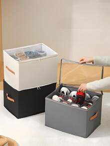 2 Pieces Fabric Shoe Storage Box, Foldable Shoe Organiser With Compartments, Waterproof And Dustproof, Multi-Purpose, Integrated Design - Multicolor - View 3
