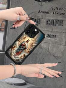 Religious Style Sheep Hugging Angel Pattern Phone Case Compatible With Apple 17, 16, 15, 14, 13, 12, 11, XS, XR, X, 7, 8 Mini, Plus, Pro, Max, SE And Series. Made Of TPU Material, Providing Protection, Minimalist Appearance, Suitable For Boys And Girls