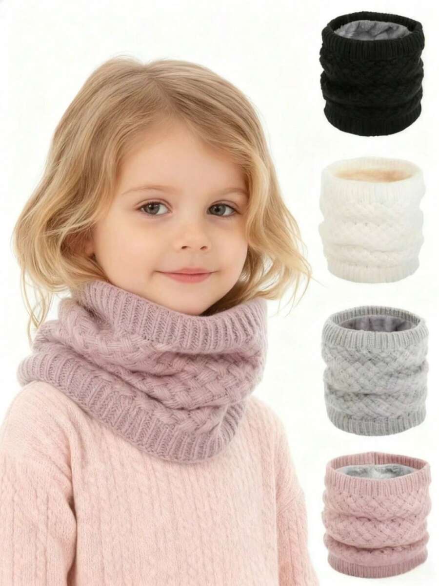 1pc Kids Simple Solid Color Warm Neck Warmer, Suitable For Boys And Girls