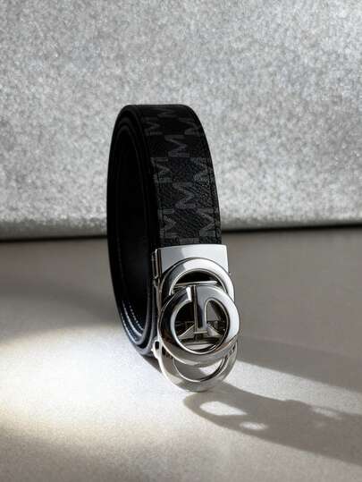 男士皮带一条，字母G合金自动扣，搭配高品质PU印花皮带，长度120厘米，可自由裁剪，适合搭配西裤、短裤、正装裤，是正式场合和送礼的理想之选。