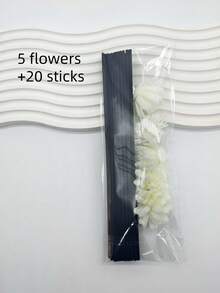 10支/25支白色人造花香藤条装饰，香薰扩散器配件，适用于婚礼、客厅、走廊，无焰型 - 彩色 - 查看 11