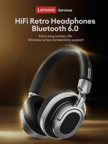 Lenovo LE602 New Fashion Wireless Headphones, Large Dynamic Driver HIFI High-Quality Sound, Long Battery Life, ENC Call Noise Cancellation, Low Latency, Suitable For Sports, Running, Photography, Fashionable Wireless Headphones Compatible With Smartphones And Computers, Great Gift - 黑色 - 查看 1