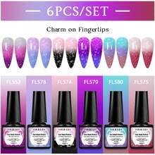 FOUR LILY 7ml 6Pcs Thermal Gel Nail Polish Set Color Changing Soak Off UV LED Semi Permanent Varnish Hybird Manicure Home Salon Kit - Multicolor - View 10