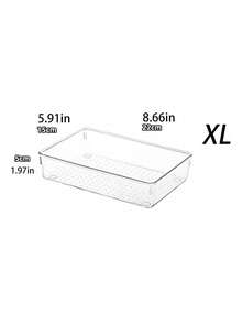 1pc Clear Drawer Makeup Organizer Box With Dividers, Cosmetic Storage Holder For Vanity Table, Perfume Organizer, Lipstick & Eyebrow Pencil Case,For Holiday Beach, Bathroom Collection, Bedroom Collection, Large Capacity - Polka Dot Transparent - View 15