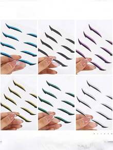 4/24 samoprzylepne naklejki na powieki z cieniem do powiek, wodoodporne, odporne na pot, trwałe, minimalistyczne i seksowne wzory, uniwersalne style, zawierają cienie do powiek i taśmę do powiek, szybkie naklejki do makijażu, najlepsze do codziennego makijażu kobiet, na festiwale, imprezy, gale