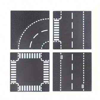 Fits Well With Our Existing HUIZDQ Jouet EnfantPack Base Plates For Street Street Building Toy Compatible With All Major Brands, 10 X 10 Inches (Grey) Small Particle Highway Building Blocks Basic Toys City Street Road Pavement Splicing Building Blocks