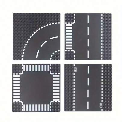 Fits Well With Our Existing HUIZDQ Jouet EnfantPack Base Plates For Street Street Building Toy Compatible With All Major Brands, 10 X 10 Inches (Grey) Small Particle Highway Building Blocks Basic Toys City Street Road Pavement Splicing Building Blocks