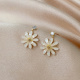 Silver Needle Flower Earrings
