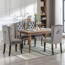 Dining Chairs - Grey + Velvet - View 5