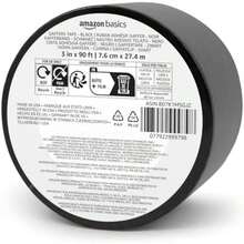 Basics - Cinta adhesiva sin residuos, no reflectante, 2 x 90 pies, color blanco(Negro 3" x 90') - Multicolor - Ver 1