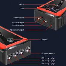 Portable Car Jump Starter With Air Compressor, Emergency LED Light And Power Bank - Quickly Charges Phones, Laptops, Cars, Trucks, RVs - Includes Storage Bag And Car Charger | Stylish Power Bank | Advanced Features, Portable Car Jump Starter - Multicolor - View 9