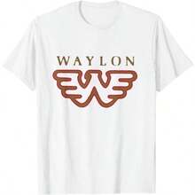 Waylon Jennings - Official Merchandise - Logo T-Shirt - White - View 3