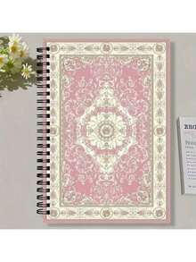 5.7x8.3 Inch Elegant Pink Spiral Notebook - College Ruled Journal With Intricate Mandala Design, Durable Cover And Spiral Binding, Great For Office, School Or As A Gift For Friends And Family