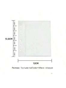 A5/A7 PU活页夹收藏册，含20个卡套，3英寸/5英寸环装明信片收纳册 - 白色/粉色 - 白色 - 查看 5