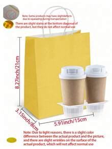 18 个 8 英寸黄色带提手礼品袋，牛皮纸材质，适用于生日、婚礼、情人节等场合，可用作派对礼品、生日装饰、单身派对装饰、单身派对礼物、新娘送礼会礼品、婚礼宾客礼品、圣诞礼品袋、圣诞包装纸、圣诞袋、派对袋、单身派对袋等。 - 黃色 - 查看 9