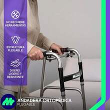 MEDICAL STORE Andadera de Lujo Adulto Tercera Edad Con Ruedas Modelo Fabricada En Acero De Alta Resistencia Altura Ajustable 6 Alturas y Plegable Por Medio de Palancas. - Gris Normal - Ver 12