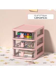 1 Stück Kaninchen-förmige Aufbewahrungsbox für den Schreibtisch, transparente Schubladenausführung, ideal für Schule, Studentenwohnheim, Make-up Aufbewahrung, Cartoon Schreibtisch Organizer, Mini Schubladenausführung Schreibtisch Kunststoff Aufbewahrungsbox, Kaninchen Stiftehalter - Verschiedenfarbig - Übersicht 11