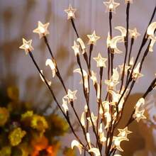 1pc 20 LED Branch Lights String With Moon & Star Pattern, Warm White, Battery Powered (Batteries Not Included), Suitable For Bedroom, Living Room And Indoor Decor - Star and Moon Tree Branch Lantern - View 6