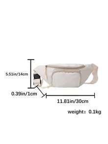 Casual Fashion Women Waist Bag Shoulder Crossbody Bag - White - View 8