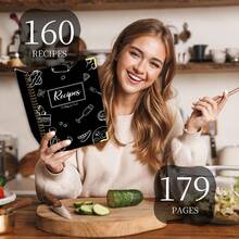 1本A4尺寸食谱笔记本，可容纳160个食谱，供您记录自己的食谱，全页螺旋装订精装本，个人食谱整理器，适用于工作和家庭，厨房必备，学校办公用品，成人礼物，教师礼物，母亲节礼物 - 彩色 - 查看 4