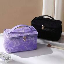 彩色蕾丝网眼化妆包 - 大容量轻便化妆包，便携式旅行化妆品和洗漱用品收纳包 - 彩色 - 查看 5