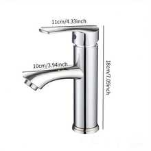 1件套浴室黑色冷热水混合水龙头，适用于盥洗台、厨房台面安装式浴室水槽，浴室水龙头，浴室配件，浴室工具 - 銀色 - 查看 7