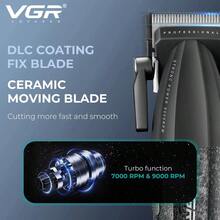 VGR 专业理发器，可调速，9000 转/分钟，精密修剪，理发店专用，金属理发器，男士理发机 V-640 - 彩色 - 查看 3