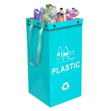 3pcs/1pc Set Reusable Polished Garbage Bins, Suitable For Bedroom, Kitchen, Office - Light Blue + Yellow + Grass Green - View 14