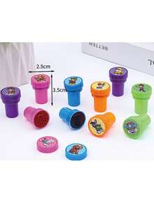 10PCS Cartoon Anime Figure Paw Patrol Ryder Rubble Skye Chase Figure Image Graphical Hand Stamp Reward Party Seal Encourage Gifts Reward Seal Toys - Multicolor - View 4