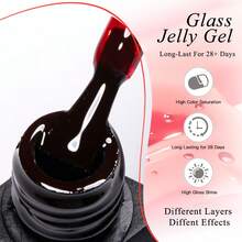 FOUR LILY 10ml 红色果冻凝胶指甲油 - 可卸 UV LED 指甲凝胶，不含酒精，适合 DIY 和美甲沙龙使用 - 彩色 - 查看 6