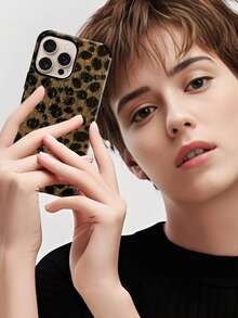 Cheetah,Leopard Print 1pc Leopard Pattern Faux Leather Anti-Fall Anti-Shock Resonance Design Soft Phone Case Compatible With Apple 17 Pro Max/16 Pro Max/16 Plus/13 Pro Max/14 Pro Max 13 14 11 12 Pro 11/15 Pro, Galaxy S24 Ultra, Resonance Design Craftsmanship, Holiday Gift