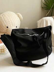 时尚女士单肩包斜挎包 - 大容量手提包托特包，适合上班通勤、大学上课、购物和旅行，宽敞的多功能钱包，内袋可容纳书籍、日常用品，休闲百搭，耐磨耐用，易于清洁，秋冬必备，圣诞节礼物，万圣节，新年礼物 - 黑色 - 查看 14