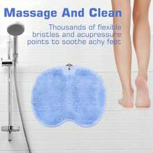 Shower Foot Scrubber Mat Back Washer Back Exfoliating Bath Wash Pad Wall Mounted Slip Suction Cups Foot Scrubber For Use In Shower Cups Foot Cleaner For Men And Women - 1 - 查看 7