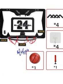 1 Set Wall Mounted Basketball Hoop, Transparent Basketball Board, Indoor Basketball Shooting Equipment (Air Pump Color Random)