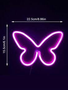 LED Schmetterling Neonlicht, USB/Batterie betrieben, geeignet für Bar, Schlafzimmer, Spielzimmer, Hochzeitsfeier, Wanddekoration, Valentinstag Geschenk - Verschiedenfarbig - Übersicht 8