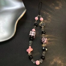 Leopard Print Amber Phone Lanyard, New Stylish Short Phone Strap, Creative CCD Camera Pendant, Personalized Hanging Chain, High-End - Multicolor - View 15