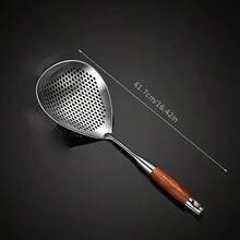 1pc Durable, Easy To Clean Restaurant Grade Kitchen Utensils And Supplies Stainless Steel Colander, Kitchen Dumpling Noodle Fishing Spoon Draining Oil Frying Colander  Skimmer Spoon Slotted Spoon  Frying Spoon Strainer  Slotted Spoons For Cooking  Cocina Kitchen Essentials Kitchen Gadgets  Cooking Utensils  Kitchen Cleaning  Christmas Gift - 銀色(大號) - 查看 10