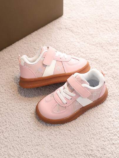 1 Pair Girls' Outdoor Soft-Sole Comfortable Toddler Shoes, Fashion Versatile Casual Sneakers, Spring