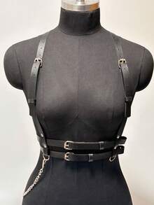 1pc Women Bondage Lingerie Couple Toy Sexy Belt Black Fashion Chest Half Body Faux Leather Harness