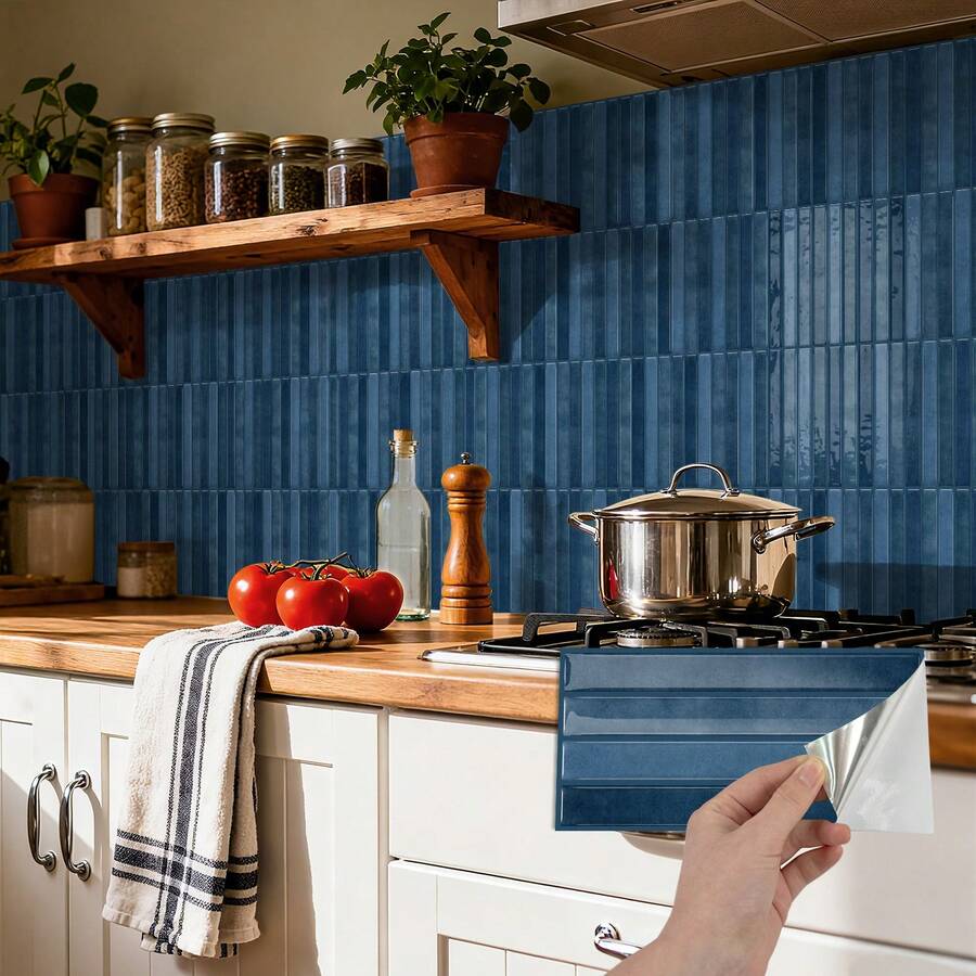 24 Sheets Peel And Stick Wallpaper Waterproof Subway 3D Wall Tile Sticker Easy To Install Big Size Wall Sticker For Home Decor,Waterproof Brick Pattern 3D Textured Wall Panels DIY Tiles,Removable Self Adhesive Wall Tile Sticker Kitchen Bathroom Backsplash For Festival Layout - Multicolor - View 1