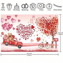 Fondo de banner con diseño de globo con forma de corazón y oso de peluche para el Día de San Valentín, decoración interior y exterior, aniversario, telón de fondo fotográfico, boda, planificación de eventos, regalo perfecto