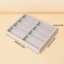 8-Slot Velvet Sunglasses & Jewelry Display Tray - Eyeglasses, Watch And Jewelry Storage Box - Unisex (8 Grids), 8 Grid Velvet Sunglasses And Jewelry Storage Tray, Polyester Fabric Eyeglasses And Accessories