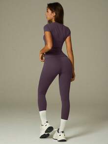 UONNOU 运动塑形家居服套装 | 弹力修身运动服 - 紫色 - 查看 11