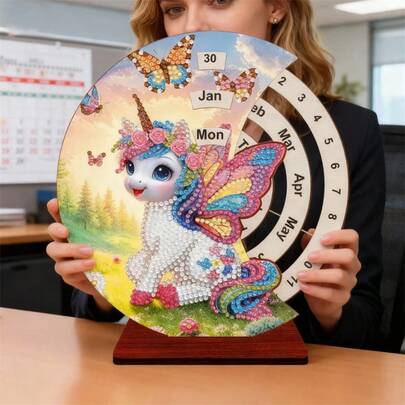 SNA 2026 New Style Advent Calendar Christmas Advent Calendar Christmas Calendar Diamond Painting Perpetual Calendar Wooden Diamond Art Desk Calendar, 5D DIY Embroidery Christmas Gift For Home Decor Diy Crafts Diamond Art Painting Christmas Decorations