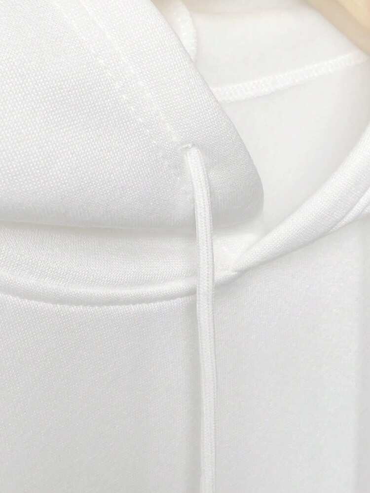 Men's Casual Fashionable Street Extreme Sports Cartoon Print Kangaroo Pocket Drawstring Loose Hoodie Sweatshirt, Autumn/Winter - White - View 7