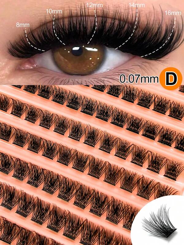 120 Clusters Individual Cluster Lashes DIY Lash Extension Crossed Wispy Soft Daily Cluster Lashes Thin Band Natural False Eyelashes