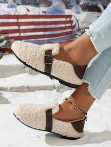 2025 Winter Faux Fur Slippers For Women, Indoor Anti-Slip Warm Winter Shoes With Thick Soft Sole & Plush Lining